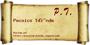 Pecsics Tünde névjegykártya