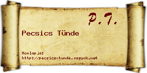 Pecsics Tünde névjegykártya