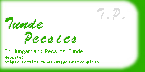 tunde pecsics business card